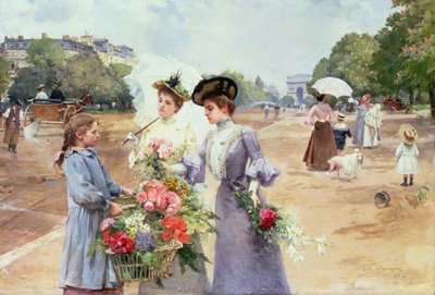Spring Morning, Avenue du Bois de Boulogne, 1902 by Louis de Schryver